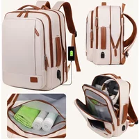 Large Capacity Waterproof Laptop Backpack Women Business Commuter Bag USB Charging Travel Weekender Daypack College School Backp