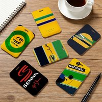 Ayrton Tacing Driver Senna Pocket Credit ID Card Badge Tag Bus Card Holder Pass Case With Neck Strap Lanyard