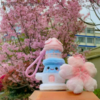 🔝Cute Cartoon Plush Cherry Blossom Deer Keychain Creative Flower Filling Doll Pendant Backpack Decoration Accessories Gift✨
