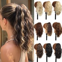 Women Fluffy Long Wavy Claw Clip Ponytail Hair Piece Heat Resistant Synthetic Fake Pony Tail Daily Party Cosplay Hair Accessory