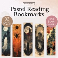 32pcs, Retro Horror Bookmarks, Halloween, Skulls, Ghosts, Suitable for Teachers, Readers, and Book Lovers, Birthday Gifts