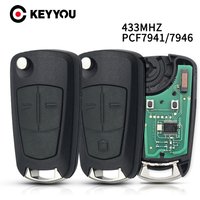 KEYYOU Flip Remote Car Key 433Mhz For Opel/Vauxhall Astra H 2004-2009 Zafira B 2005-2013 Vectra C 2002-2008 Corsa D 2007-2012