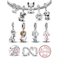 925 Sterling Silver Cute Kapibala Octopus Butterfly Dog Charms Beads Fit Original Pan Bracelet Bangle High Quality DIY Jewelry