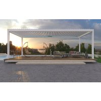 3x3 3x4 4x4 3x6 4x6m Modern Outdoor Louvred Roof Pergola with Windproof Roller Blind System Custom Heavy Duty Aluminum Gazebos