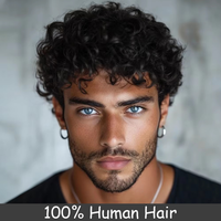 Curly Pixie Wigs Human Hair For Women and Men Full Machine Made Natural Realistic Tangle Free Fluffy Wig Breathable Cap