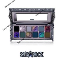Sugarock Dark Dust 12 Colors Eyeshadow Palette Shimmer Chameleon Matte Gothic Eyeshadow Lasting Makeup