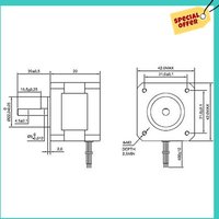 -ABHW 5X 17Hs08-1004S 4-Lead Nema 17 Stepper Motor 20Mm 1A 13Ncm(18.4Oz.In) 42 Motor Nema17 Stepper For DIY 3D Printer Cnc Xyz