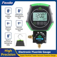 New Electronic Fluoride Gauge Digital Display Manifold Tester Refrigerant Vacuum Pressure Gauge Air Conditioning Leak Detection