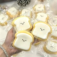 Cartoon Toast Bread Squishy Fidget Toy Stress Relief Soft Squeeze Simulation Food Sensory Decompression Kids Party Gift