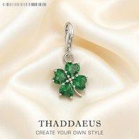 Green Cloverleaf Charms Pendant European Handmade Lucky Jewelry For Ladies & Men New Pure 925 Sterling Silver Gift