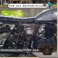 Universal Vintage Motorcycle Saddlebageather Bag Storage Tool Pouch MotorbikeWater Bag Mutt Mash125 mash250 Side Bag Cover