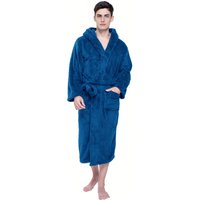 Cozy Coral Velvet Robe - Men's Soft Long Hooded Pajamas for Home, Lounge & Sleepwear. Perfect After Bath! 🛁✨