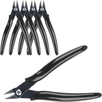 Micro Wire Cutters 5" Flush Pliers, Diagonal Side Nippers for Electronics & Plastic Models (Black)