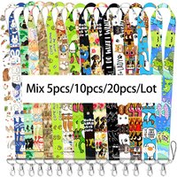 Wholesale Mix 5/10/20Pcs/Set Cute Animals Pattern Lanyard Phone Rope ID Card Badge Holder Neck Strap Cartoon Cat Keychain Gifts