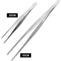 20CM/30CM Toothed Tweezer Straight Tweezer Long Barbecue Food Tong Stainless Steel Home Garden Kitchen BBQ Tool