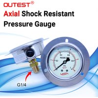 Manomètre de pression axial à huile OUTEST YN60-ZT 60 mm G1/4 0-40 MPa, manomètre hydraulique à bride en acier inoxydable pour compresseur d'air