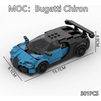 Bugatti Chiron MOC Sports Car Building Blocks Set, Puzzle Assembly Model, Desktop Ornament Toy Gift for Boys
