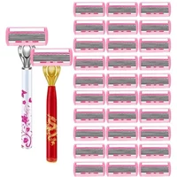 Classic 6 Layer Safety Razor Manual Shaver for Men's Shaving And Women's Hair Removal Double Edge Razor with Extra Blades