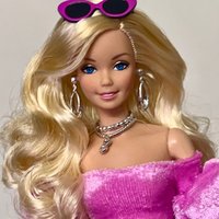 Genuine New Barbie Deluxe Fashion Doll Black Pink Shiny Lace Superstar Face Action Figure Fashion Series Collection Toy Gift