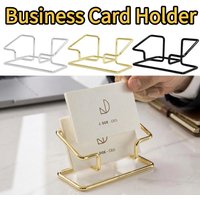 Business Card Holder Metal Desk Bracket Cards Organizer Office Desktop Decorative Modern Business Name Card Stand Display Rack