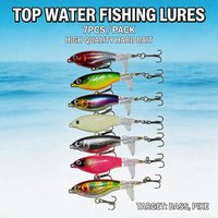7Pcs/Pack Topwater Fishing Lures Rotating Propeller Tail Lure High Carbon Steel Hooks Attraction Freshwater Saltwater Lure Set