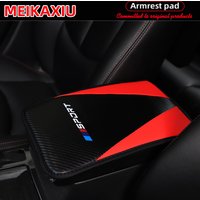 Pu leather carbon fiber SPORT car armrest pad 32X19cm center console pad car decorative item suitable for all seasons