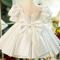 White Baby One-Year-Old Dress Spring Infant Girl Baby First Birthday Girl Host Puffy Princess Dress Flower Girl