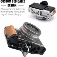 Handgrip, Wooden L-Shape Grip for Nikon Zfc Camera, Built-in Quick Release Plate for Arca, with 1/4''Holes & Cold Shoe Holes
