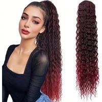 Synthetic Long Water Wave Curly Drawstring Ponytail Hair Extension Fashion Hairpiece for Women Daily Use Party