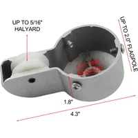 Recessed Screws Flagpole Truck 110mm*60mm*50mm 1pc 2 Inch Alloy Silver Cap Style Heavy Duty Aluminum Flag Pole
