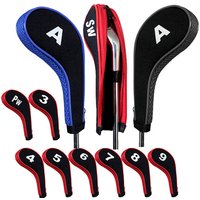 10pcs Golf Club Head Covers Set Zipper Headcovers For Golf Clubs Iron Covers With Interchangeable Number Tag Golf Accessories