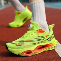 Couple's Running Shoes with Shock Absorption and Rebound, Ultra-Light Carbon Plate Racing Shoes for Men and Women, Breathable and Lightweight Mesh Sneakers with Rotating Buckle