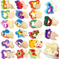 Sandwich Cutter And Sealer Set For Kids Children Food Cookies Bread Toast Maker Mold Fruit Vegetable Cutters Shapes Baking Tools