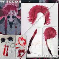 Vein Anime Link Click Cosplay Prop Long Wig Braid of Eternity China Style Hair Prop Ears Red Men Holloween Roleplay Customized