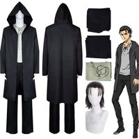 Eren Jaeger Season 4 Cosplay Costume Anime Attack on Titan Eren Cosplay Black Hooded Trench T-shirt Pants Halloween Clothes