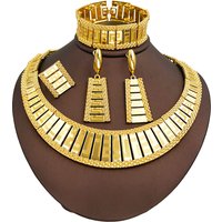 Dubai Jewelry Set Women Luxury Design High-end Gold Plated Necklace Bangle Earring Ring Daily Wear Accessory Ideal Gift