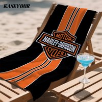 Luxus neu definiert: Harley-Davidson Schnelltrocknendes Badetuch aus Mikrofaser, leichtes Strandtuch für Schwimmen, Camping, Yoga und Strand.