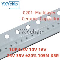 100PCS 0201 1UF 6.3V 10V 16V 25V 35V ±20% 105M X5R SMD Chip Multilayer Ceramic Capacitor