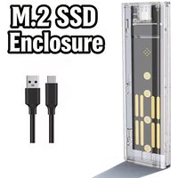 M2 SSD Case NVME SATA SSD Enclosure Tool Free 10Gbps M.2 to USB 3.2 Gen2 10gbps 5gbps Clear external SSD Storage Case Adapter