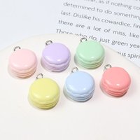 10Pcs Cute Simulation Food Macaron Charms Resin Desserts Pendants for DIY Jewelry Making Handmade Earrings Keychains Accessories