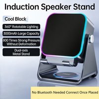 2 in 1 Adjustable Phone Stand Bluetooth Speaker RGB Light Desktop Holder for Office Movie Watching iPhone Android Smartphones