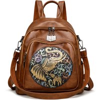 2024 Elephant Print Design Backpacks High Quality Leather Solid Color Backpack Luxurious Women's Brand Travel Mochilas Sac A Dos