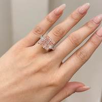 10CT IGI Certificate Fancy Pink Princess Lab Grown Diamond VS-VVS Trilogy Ring 950 Platinum Engagement Wedding Fine Jewelry Gift
