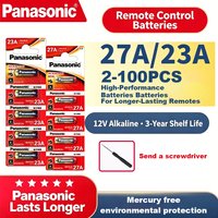 Panasonic 23A 27A 12V Alkaline Battery A23 A27 23GA A23S E23A MN21 V23GA GP23A LRV08 L1028 Long Lasting Leakproof Battery For Do