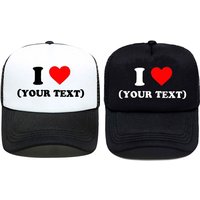 I Love DIY Customize Your Text Baseball Caps Summer Men Mesh Net Hat Joke Gifts Trucker Cap Outdoor Mesh Net Caps