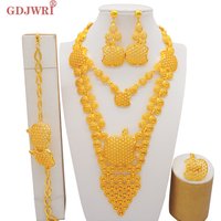 Fashion Necklace&Earrings Jewelry Set Dubai Gold Color French For Women Bridal Wedding Luxury Arab African Party Gifts