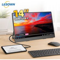 LESOWN 13.3'' External Portable Monitor 3840x2160 IPS LCD Auxiliary Screen Companion Display for Work School or Entertainment