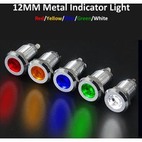 ABILKEEN 12MM Metal Indicator Light Mini LED Power Signal Indicator Lamp High Brightness with Screw Terminal/Solder Terminal