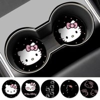 Hello Kitty Printed Car Cup Holder Coaster Cute Cartoon Absorbent Drink Mat Car Interior Accessories Daily Use Women's Gift