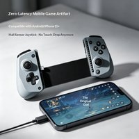 X5LType-C Stretchable Mobile Game Controller Hall Effect Joystick Zero Latency Wired Gamepad for Android iPhone 15+ Cloud Gaming